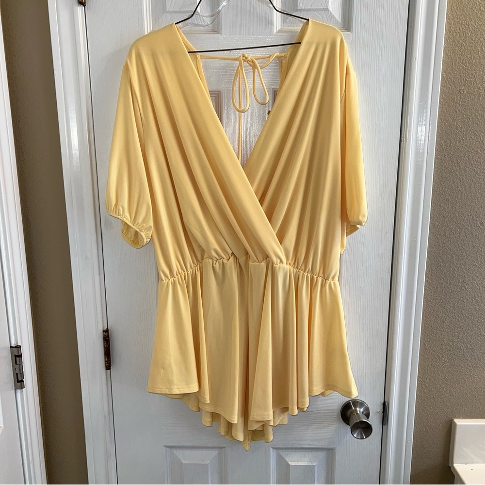 Beautifully Blessed Boutique Soft Yellow Peplum Top